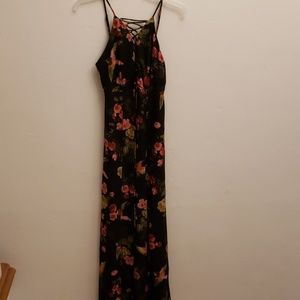 Hommage Maxi dress black floral with bird s